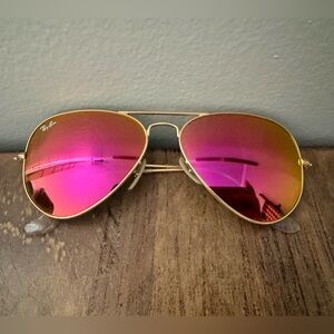 Pink mirrored Ray bans